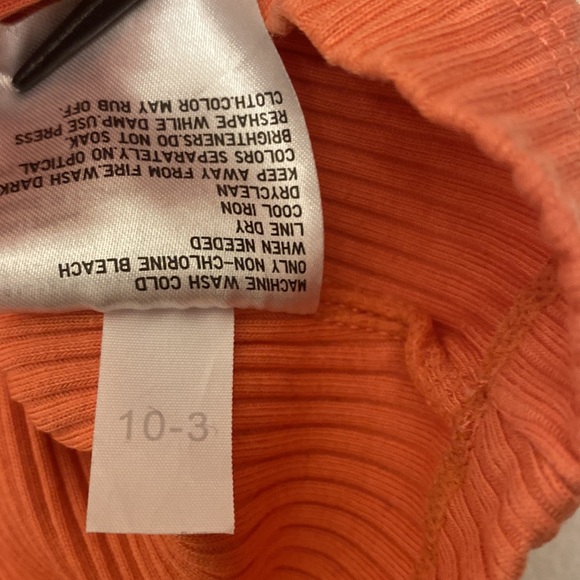 Uniqlo Ribbed Crew Neck Short-Sleeve Cropped T-Shirt, Orange, XL - Picture 9 of 15